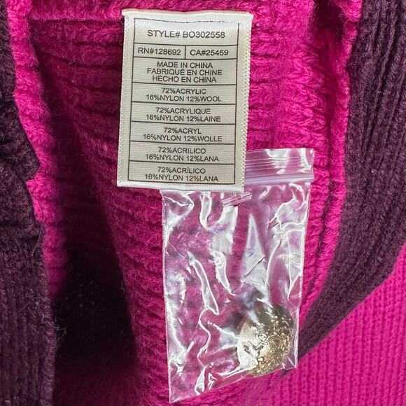 NWT Allison NY Hot Pink Textured Knit Oversized Cardigan – Size S - Picture 8 of 9